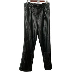 Vintage 33 Degrees Vinyl Pants Womens 36 Black Slick Shiny Y2K Goth Straight Leg